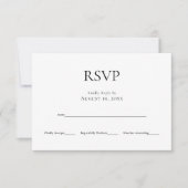 Carte RSVP minimaliste Monogramme Noir Blanc Maria (Devant)