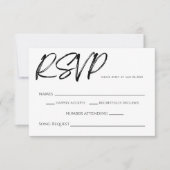 Carte RSVP minimaliste Noir Blanc (Devant)