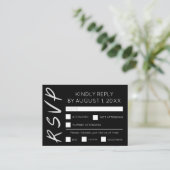 Carte RSVP minimaliste noir et blanc (Debout devant)