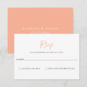 Carte RSVP minimaliste Peach Bellini Mariage (Devant / Derrière)