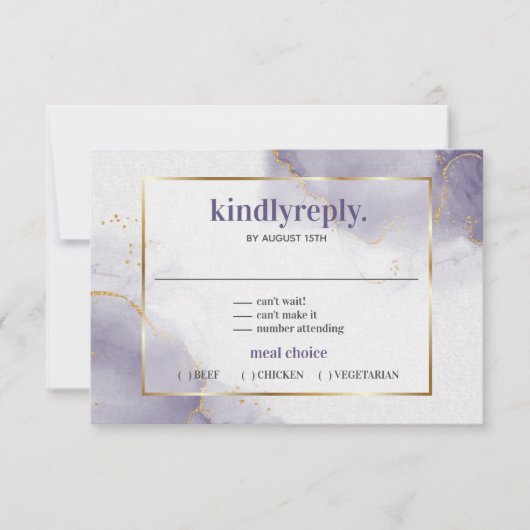 Carte RSVP Minimaliste Plum Purple Dusty (Devant)