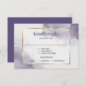 Carte RSVP Minimaliste Plum Purple Dusty (Devant / Derrière)