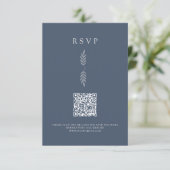 Carte RSVP minimaliste QR Code Feuille moderne (Debout devant)
