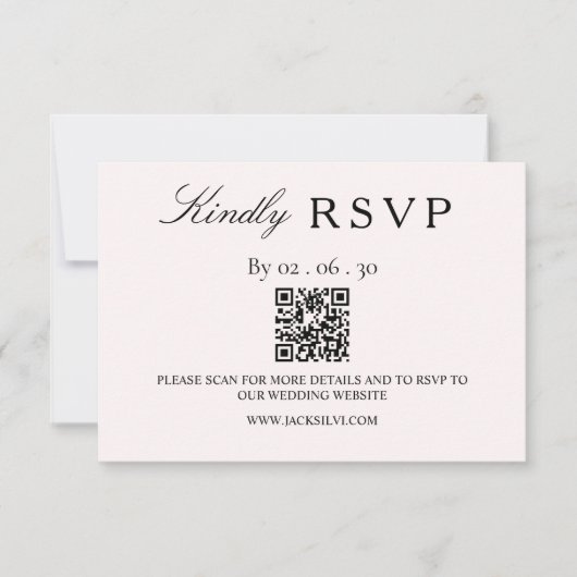 Carte RSVP minimaliste QR Code moderne (Devant)