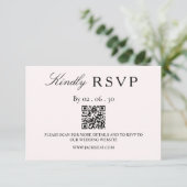 Carte RSVP minimaliste QR Code moderne (Debout devant)