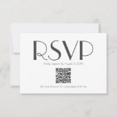 Carte RSVP minimaliste Retro Inspiré QR Code (Devant)