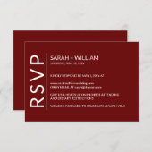 Carte RSVP minimaliste Rouby Rouge moderne (Devant / Derrière)