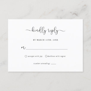 Carte RSVP minimaliste Rustique
