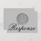 Carte RSVP minimaliste Rustique à noeud celtique (Devant / Derrière)