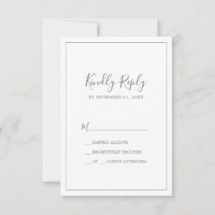 Carte RSVP minimaliste Silver Simple