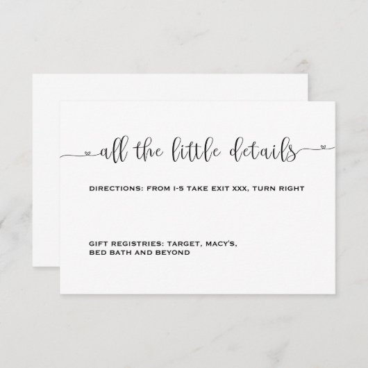 Carte RSVP minimaliste simple (Devant / Derrière)