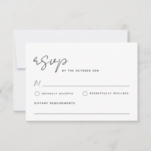 Carte RSVP minimaliste simple (Devant)