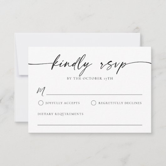 Carte RSVP minimaliste simple (Devant)