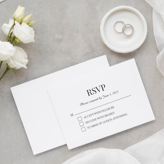 Carte RSVP minimaliste simple et moderne