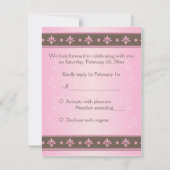 Carte RSVP Mocha et rose Floral (Dos)