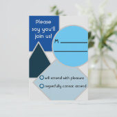 Carte RSVP Mod Blue Shapes (Debout devant)