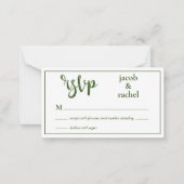 Carte RSVP Modern Dark Forest Green Wedding RSVP (Devant)