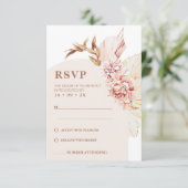 Carte RSVP moderne Boho Floral Blush Arch Wedding (Debout devant)
