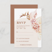 Carte RSVP moderne Boho Floral Blush Arch Wedding (Devant / Derrière)