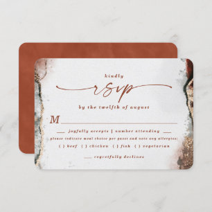 Carte RSVP moderne Burange Mariage Meal Choice