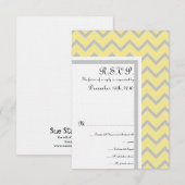 Carte RSVP moderne Chevron Jaune/Grey Wedding (Devant / Derrière)