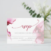 Carte RSVP moderne Crimson Scarlet rouge Aquarelle (Debout devant)