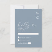 Carte RSVP moderne Dusty Blue Wedding (Devant)