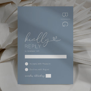 Carte RSVP moderne Dusty Blue Wedding