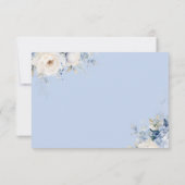Carte RSVP moderne Elégante Dusty Blue Floral Wedd (Dos)