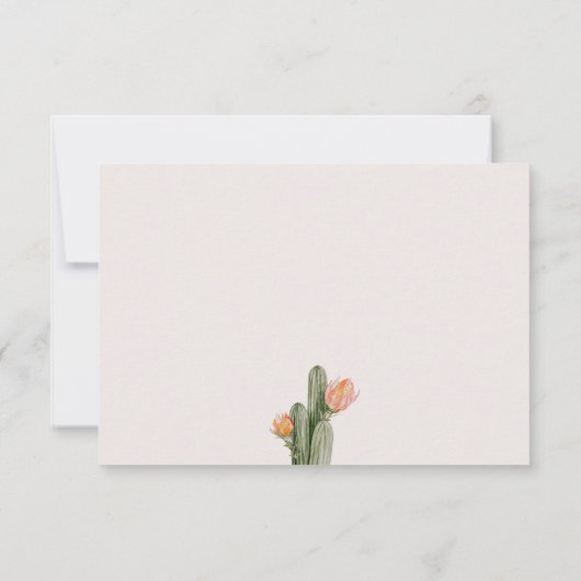 Carte RSVP moderne Floral Cactus Mariage QR CODE (Dos)