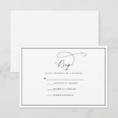 Carte RSVP moderne noir et blanc (Devant / Derrière)