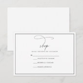 Carte RSVP moderne noir et blanc (Devant / Derrière)