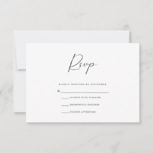Carte RSVP moderne noir et blanc