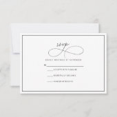 Carte RSVP moderne noir et blanc (Devant)