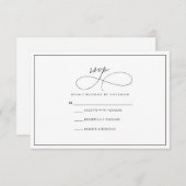 Carte RSVP moderne noir et blanc (Devant / Derrière)