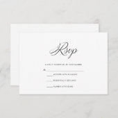 Carte RSVP moderne noir et blanc (Devant / Derrière)
