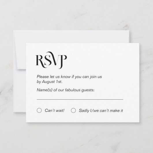 Carte RSVP moderne simple (Devant)