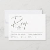 Carte RSVP moderne simple format vert (Devant)