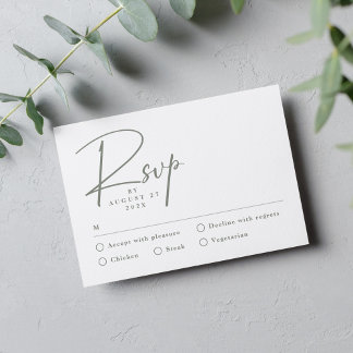 Carte RSVP moderne simple format vert