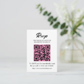 Carte RSVP modifiable avec code QR, encart d'invit (Debout devant)
