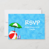 Carte RSVP modifiable pour Pool ou Beach Party 3.5 (Devant)