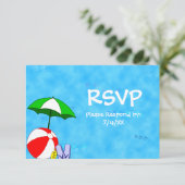 Carte RSVP modifiable pour Pool ou Beach Party 3.5 (Debout devant)