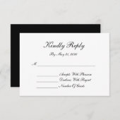 Carte RSVP Monogram - Noir & Blanc (Devant / Derrière)