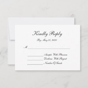 Carte RSVP Monogram - Noir & Blanc