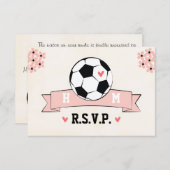 Carte RSVP Monogramme de mariage de soccer avec co (Devant / Derrière)