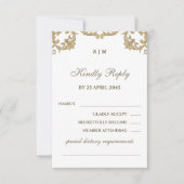 Carte RSVP Monogramme de mariage victorien (Devant)