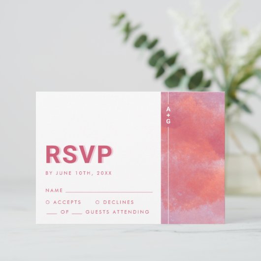 Carte RSVP Monogramme moderne (Debout devant)