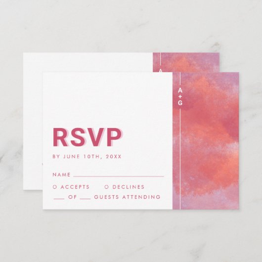 Carte RSVP Monogramme moderne (Devant / Derrière)