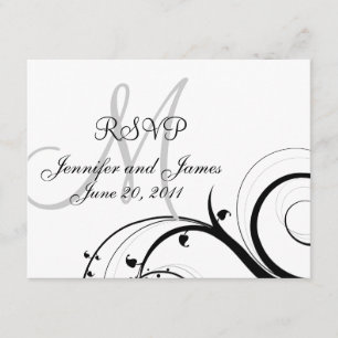 Carte RSVP Monogramme noir et blanc