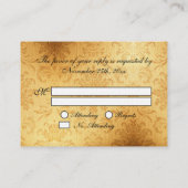 Carte RSVP Monogramme Or vintage (Dos)